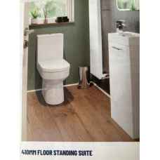  Pilton 410mm Floor Standing Vanity Unit and WC pack Gloss White